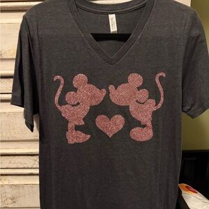 Bella Canvas Gray and Pink Short Sleeve Tee